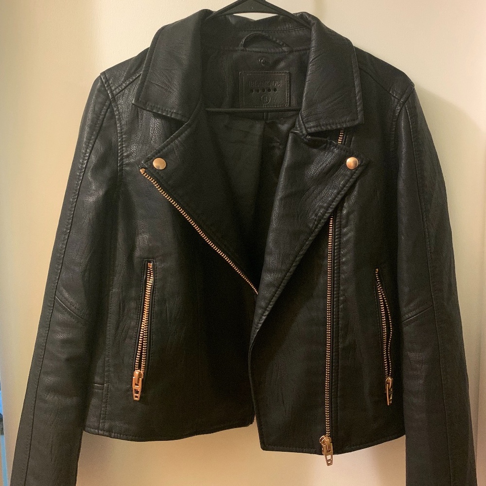 Blank NYC Black Faux-Leather Moto Jacket